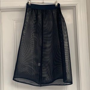 RARE WHIT navy mesh navy skirt